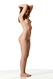 Rotating 360 view of a nude female art model