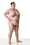 Plus size nude female art model in a set of rotatable reference photos