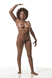 360 degree rotatable reference photo of a nude African American female