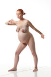 Pregnant nude female art model
