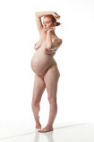 Nude pregnant art model