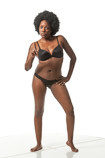 African American female in a standing art reference pose for sculptors and painters