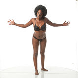 African-American female in an action pose for sculptors and painters for reference