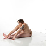 360 degree views of a nude female art model with spina bifida. Perfect reference photos for sculptors and painters.