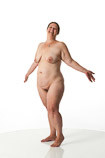 Art reference photos of a plus size nude female in a standing pose
