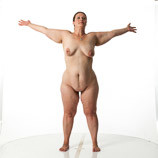 Art reference photos of a full figured nude female in a standing pose