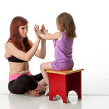 360 degree reference photos of a mother and daughter art models in an ideal pose for sculptors, painters and students