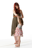 360 degree reference photos of a mother and daughter art models in an ideal pose for sculptors, painters and students