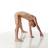 360 degree artist reference photos of a slim nude male art figure model bent over with his hands on the floor
