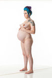 360 degree artist reference photos of a nude pregnant woman for sculpture and painting reference