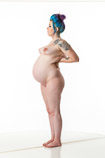 360 degree artist reference photos of a nude pregnant woman for sculpture and painting reference