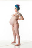 360 degree artist reference photos of a nude pregnant woman for sculpture and painting reference