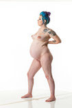 360 degree artist reference photos of a nude pregnant woman for sculpture and painting reference