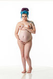 360 degree artist reference photos of a nude pregnant woman for sculpture and painting reference
