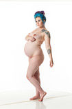 Nude 360 degree artist reference photos of a pregnant woman for sculpture and painting reference