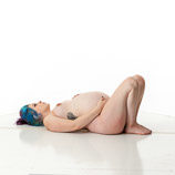 Nude 360 degree art reference photos showing a pregnant woman posed for figure and 3D artists and sculptors