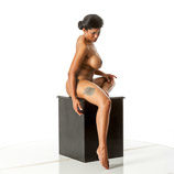 360 degree artist reference photos of a nude full figured black female figure model for sculpture and figure art