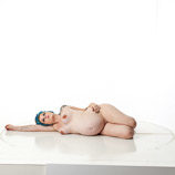 360 degree art reference photos showing a nude pregnant woman posed for figure and 3D artists and sculptors