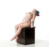 360 degree art reference photos showing a nude pregnant woman posed for painters and sculptors