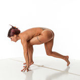 360 degree nude art reference photos of a female fitness instructor and model for use by figure artists and art students