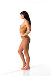 360 degree art reference photos of a slim dark haired nude female art model for use by figure artists and art students