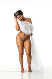 360 degree artist reference photos of a nude full figured black woman figure model for sculpture and figure art