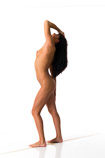 360 degree art reference photos of a slim dark haired nude female art model for use by figure artists and art students