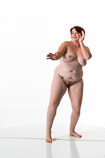 Nude 360 degree reference images of a full figured female art model for use by figure artists and art students