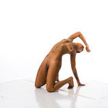 Expressive 360 degree art reference photos of a slim African American nude female art model for use by figure artists and art students