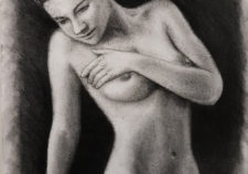 Charcoal drawing of nude female by Kurt Holdorf